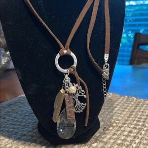 Brown Leather Tree of Life Necklace